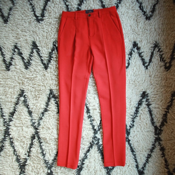 Madewell Tailored Trousers in Blood Orange - Picture 4 of 7